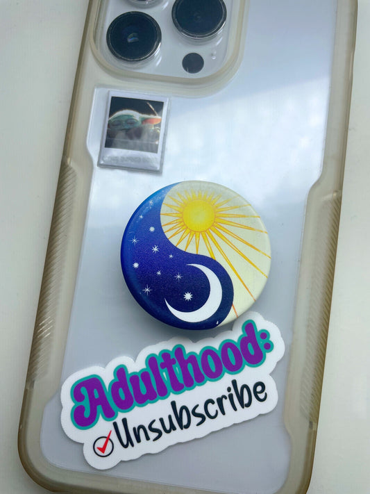 Adulthood Unsubscribe Sticker | Funny Sarcastic Vinyl Decal for Laptop & Water Bottle