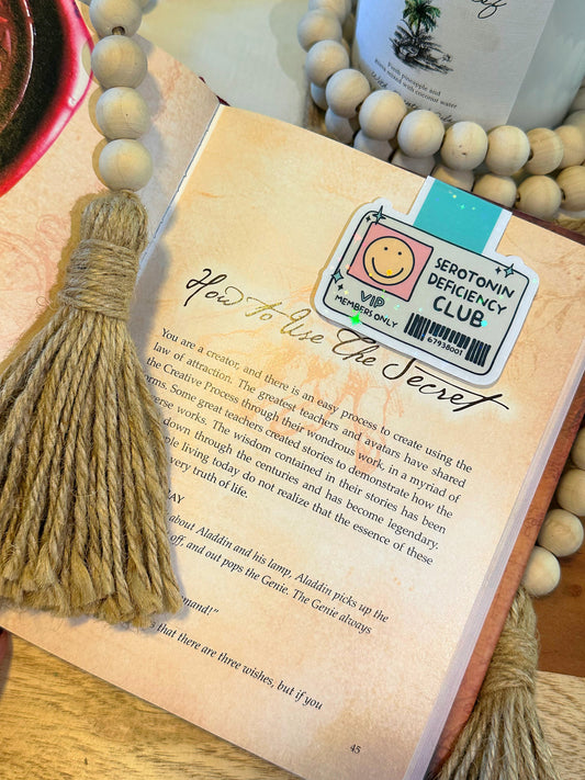 Serotonin Club Magnetic Bookmark | Funny Holographic Reader Gift