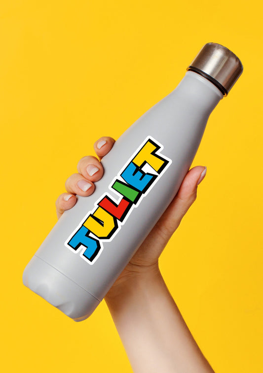 Custom Retro Video Game Name Sticker | Plumber Adventure Personalized Vinyl Decal for Laptop & Water Bottle