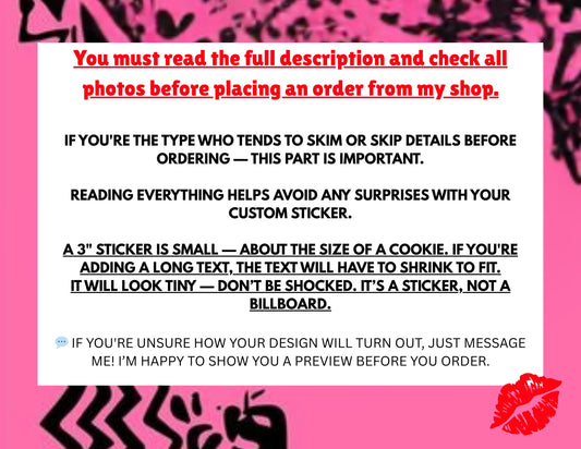 Custom Mean Girly Name Sticker | Personalized Font Vinyl Decal for Laptop & Water Bottle