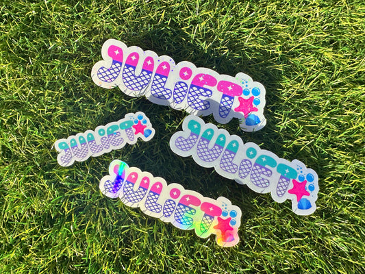 Custom Mermaid Name Sticker | Personalized Ocean Vinyl Decal for Laptop & Water Bottle