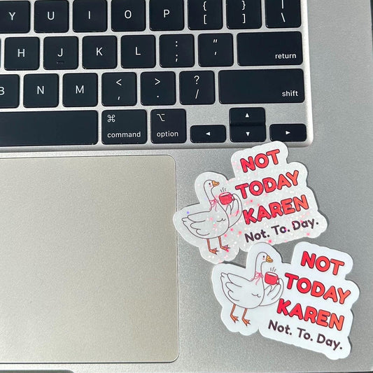 Not Today Karen Goose Sticker | Funny Sarcastic Vinyl Decal for Laptop & Water Bottle