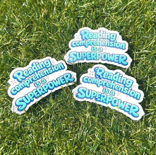 Reading Comprehension Sarcastic Sticker | Funny Vinyl Decal for Laptop & Water Bottle