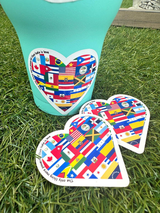 The Only Thing More Powerful Than Hate is Love Sticker | Bad Bunny Inspo Vinyl Decal for Laptop & Water Bottle