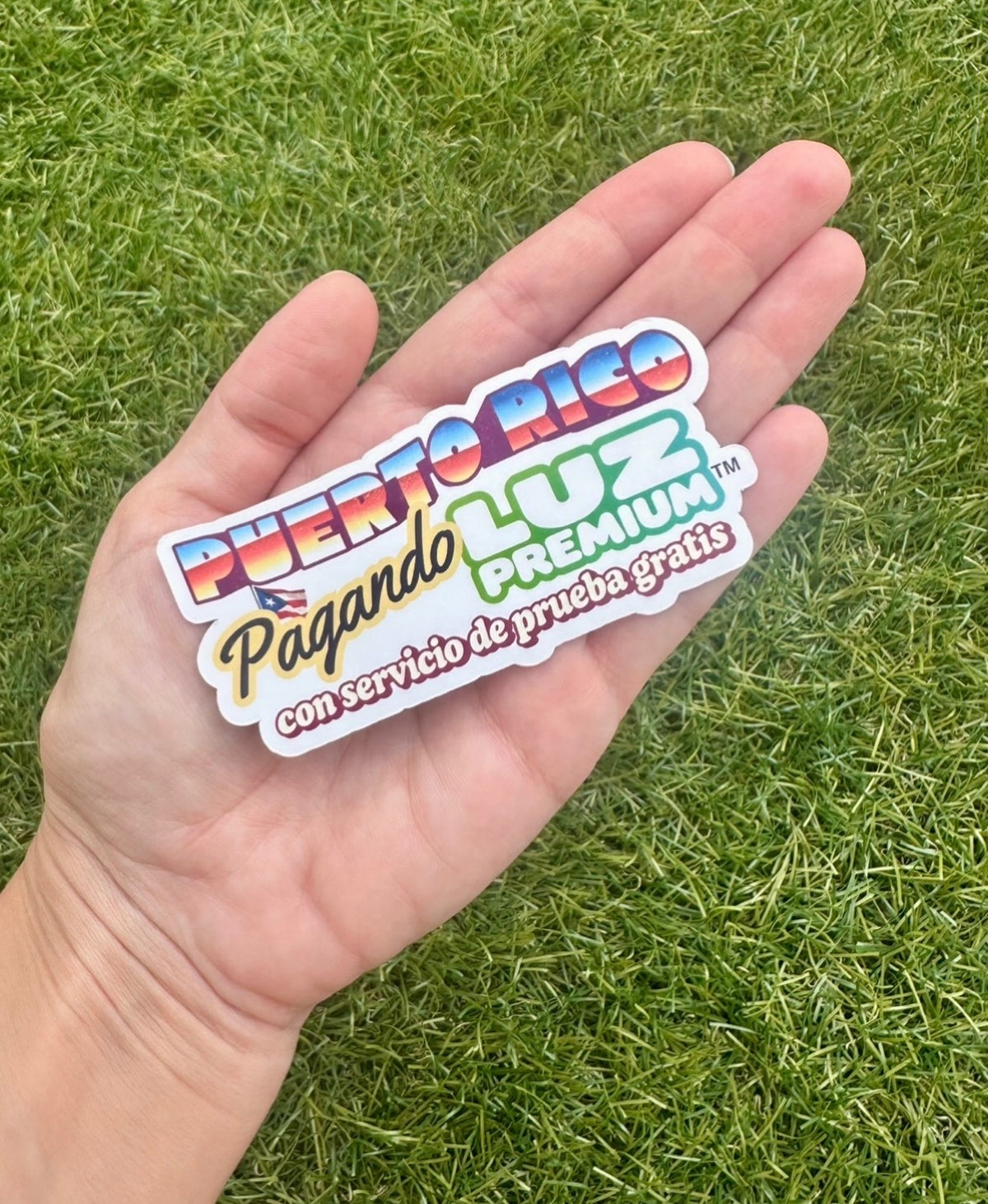 Puerto Rico Expensive Electricity “Luz Premium” Humor Sticker-Decal for Laptop & Water Bottle