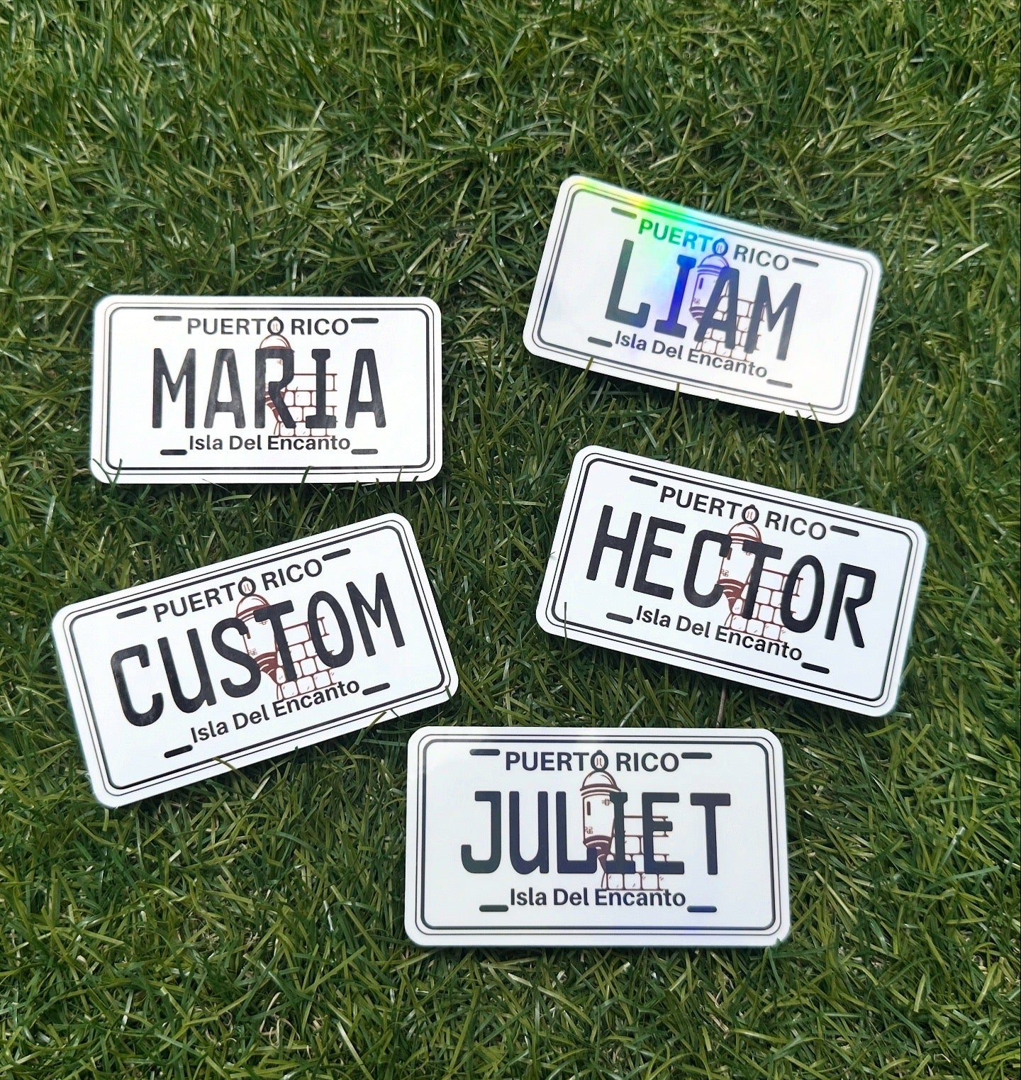Custom Name Puerto Rico License Plate Sticker| Puerto Rico Boricua Pride | Laptop Water Bottle Decal