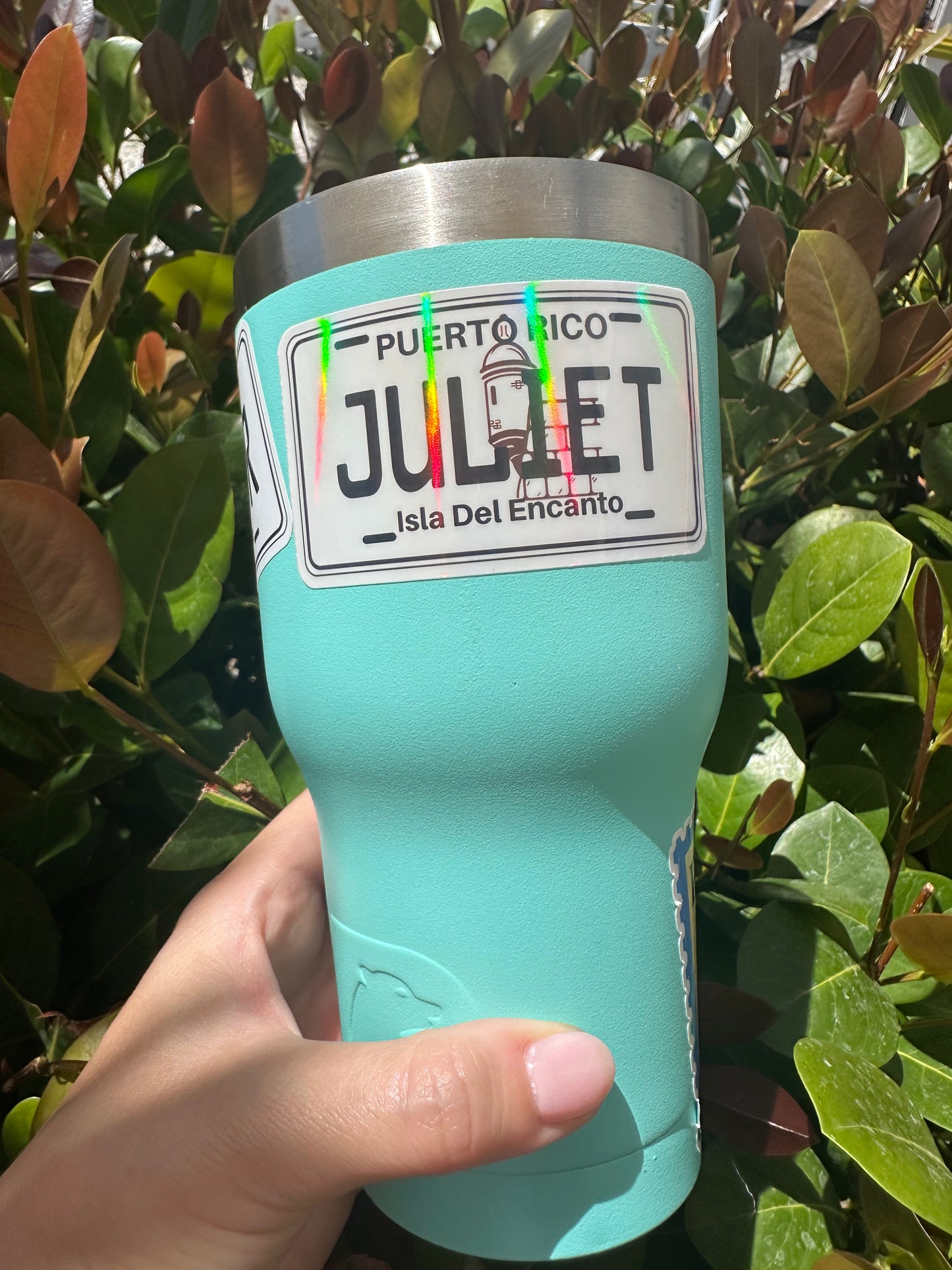 Custom Name Puerto Rico License Plate Sticker| Puerto Rico Boricua Pride | Laptop Water Bottle Decal