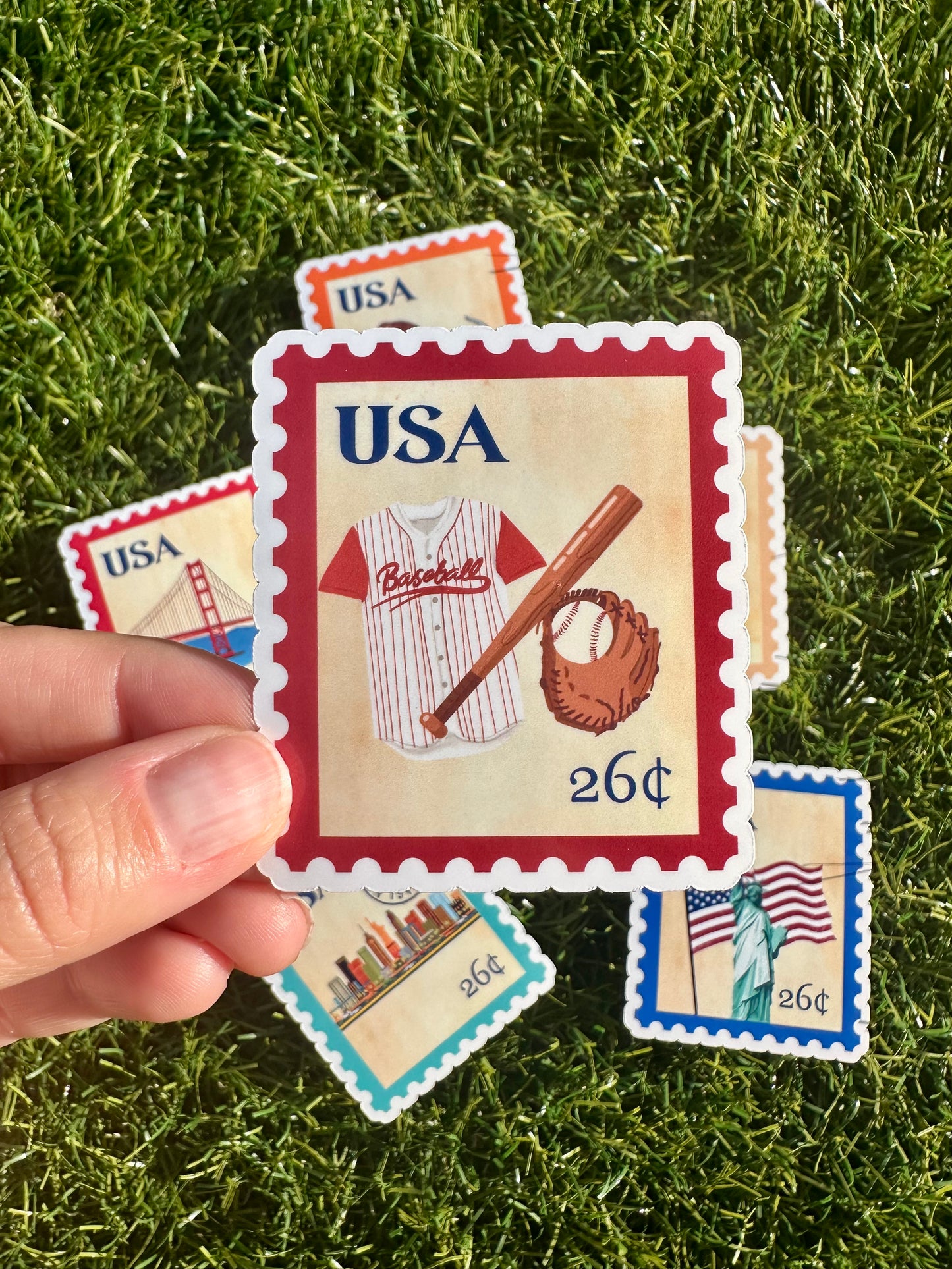 USA Postage Icons Stamp Stickers | American Heritage | Laptop, Water Bottle, Kindle Decal