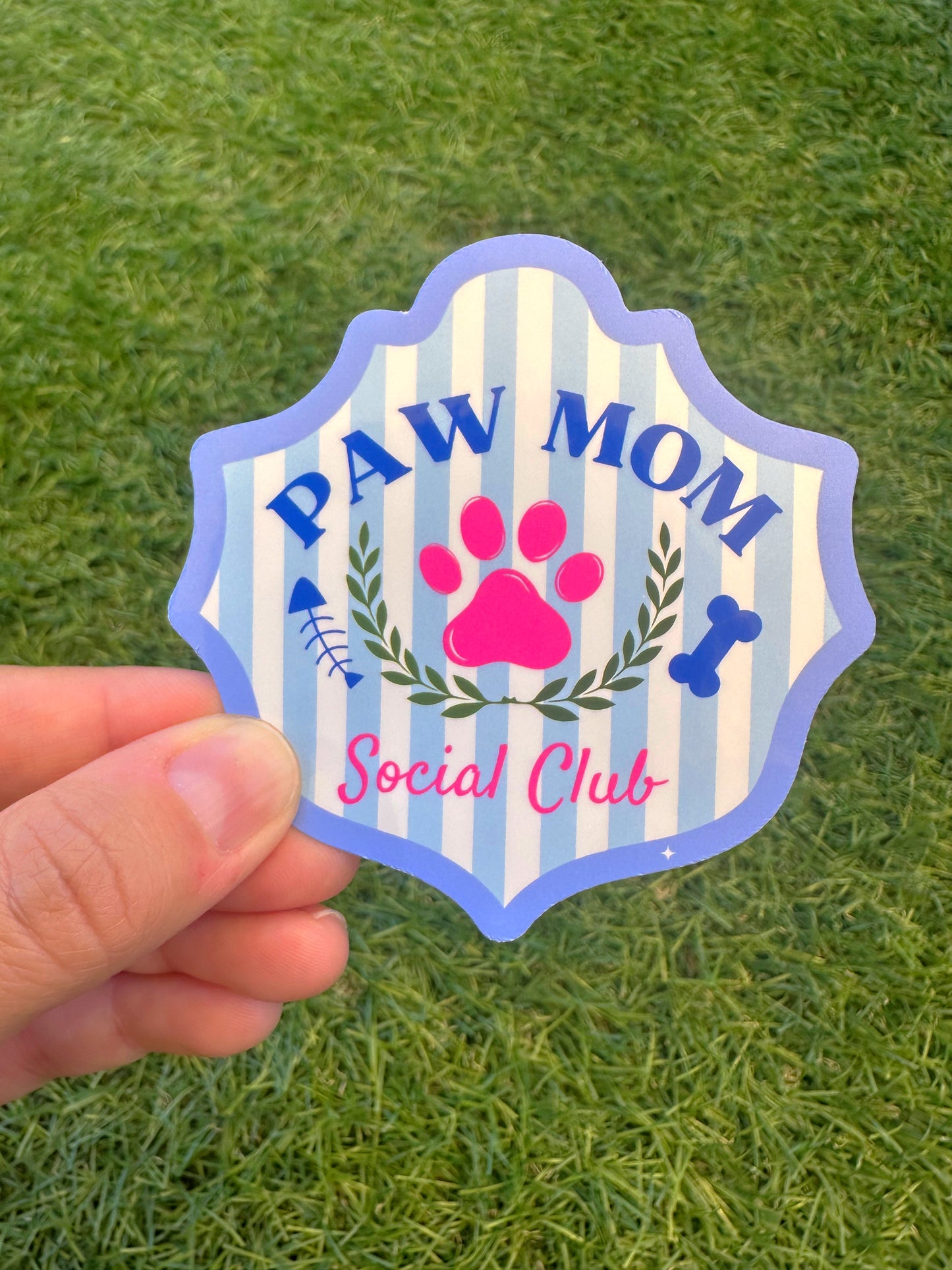 Paw Mom Social Club Stickers | Pet Sticker | Laptop, Water Bottle, Kindle Decal