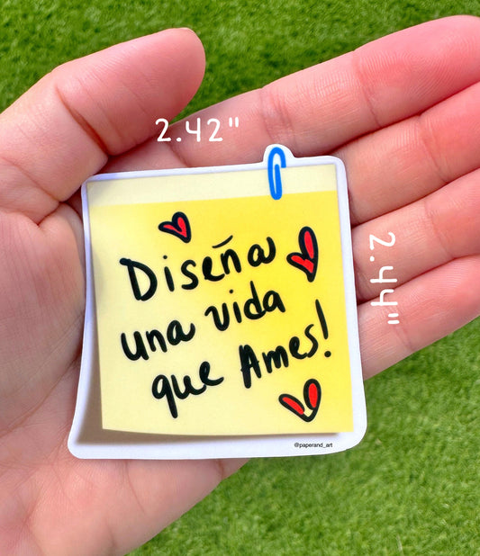 Spanish Quote Sticker: Design a Life You Love - Motivational Sticker
