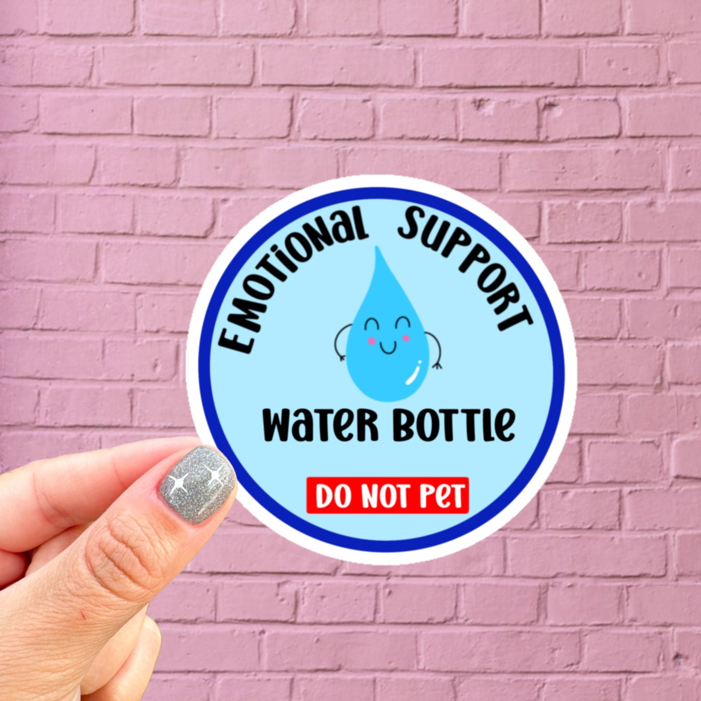 Emotional Support Water Bottle Sticker | Funny Vinyl Decal for Laptop & Water Bottle