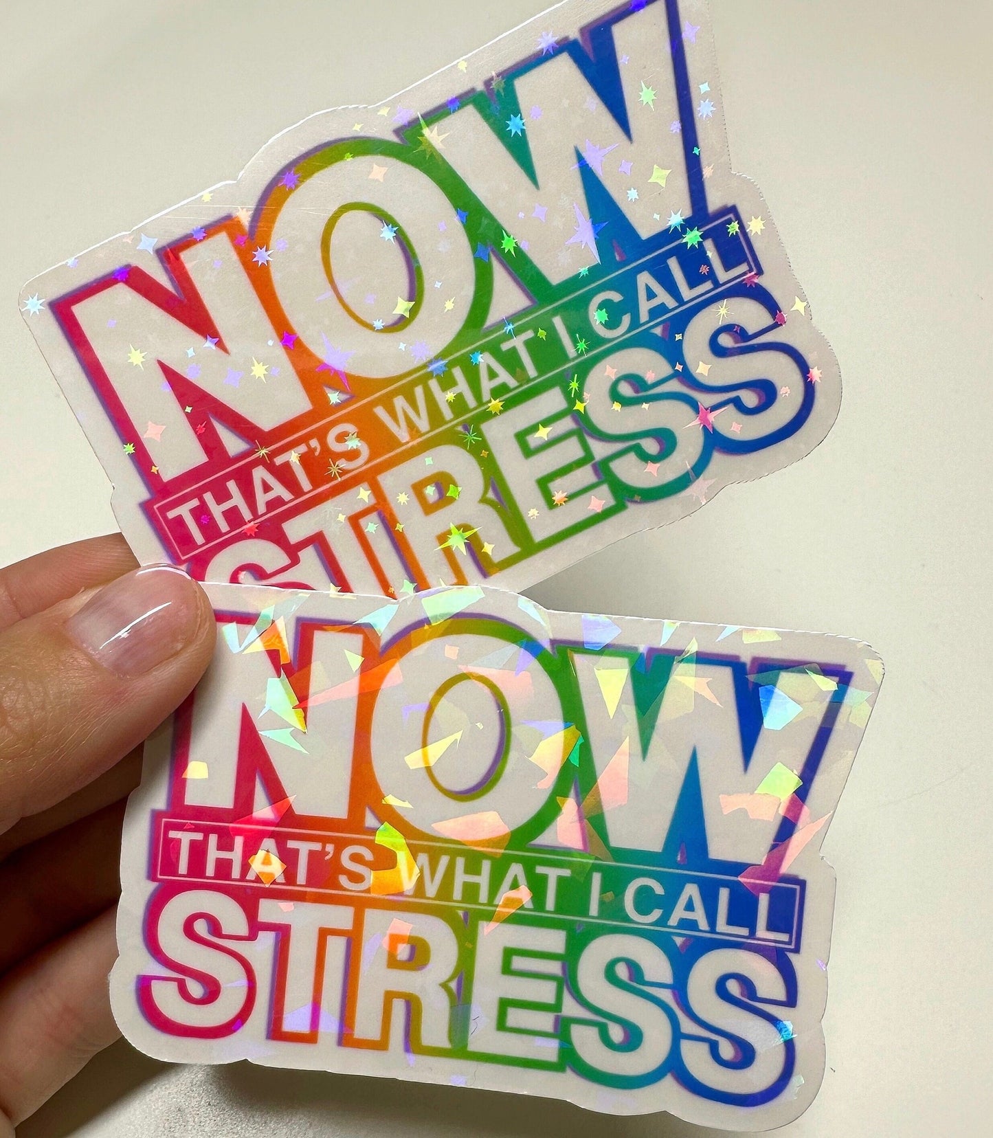NOW That's What I Call Stress Sticker | Funny Sarcastic Vinyl Decal for Laptop & Water Bottle