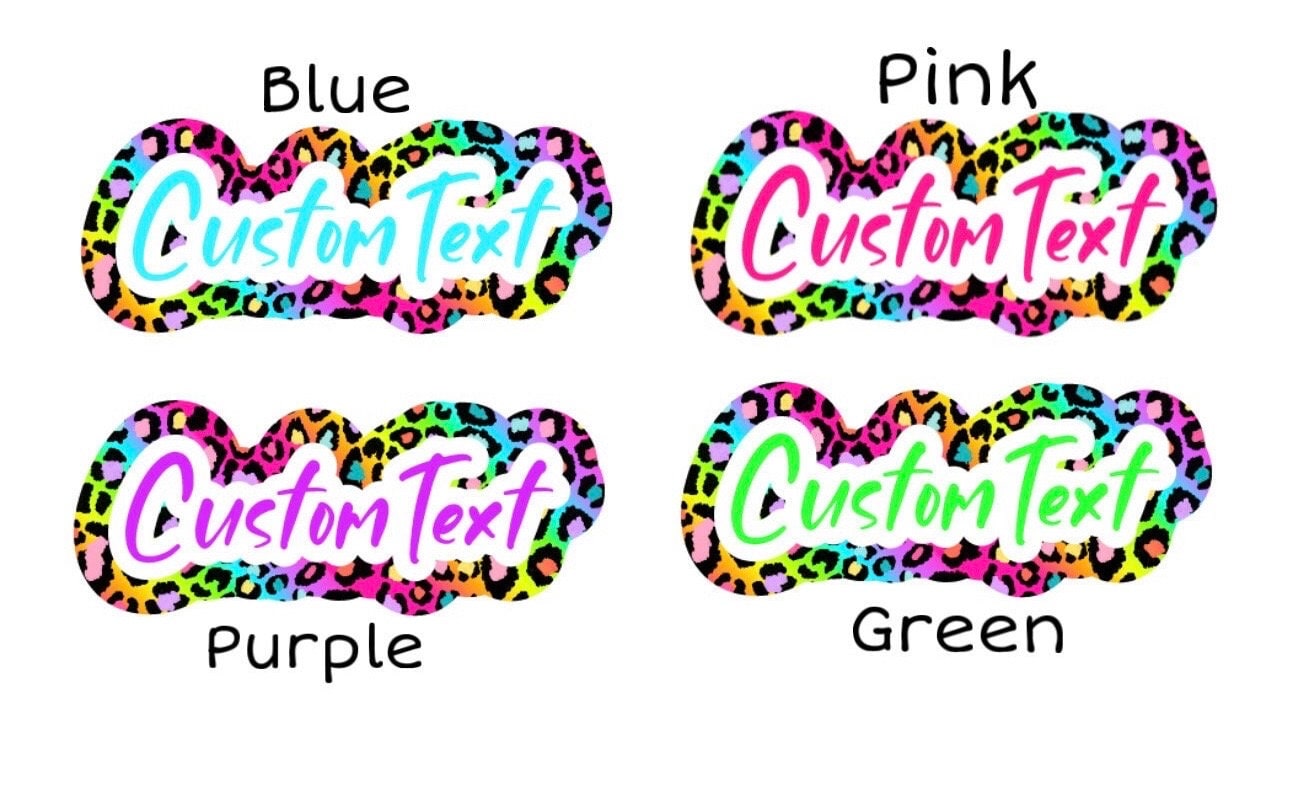Custom Name Cheetah Sticker | Animal Print 90s Y2K Vinyl Decal for Laptop & Water Bottle