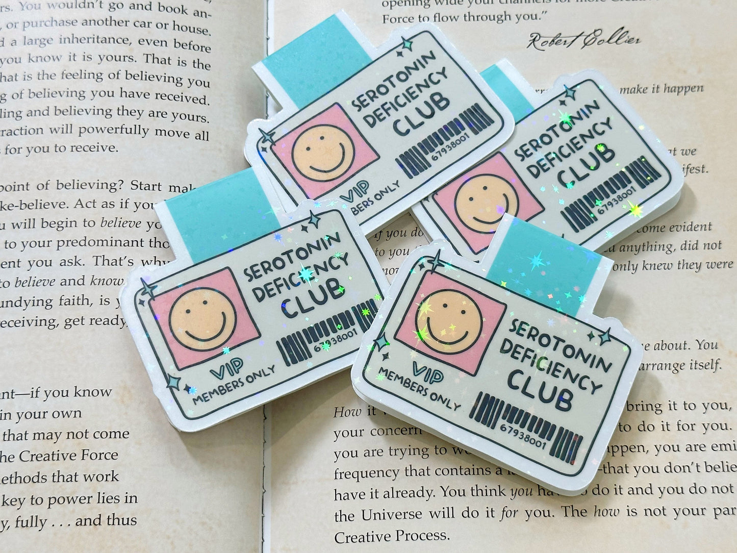 Serotonin Club Magnetic Bookmark | Funny Holographic Reader Gift