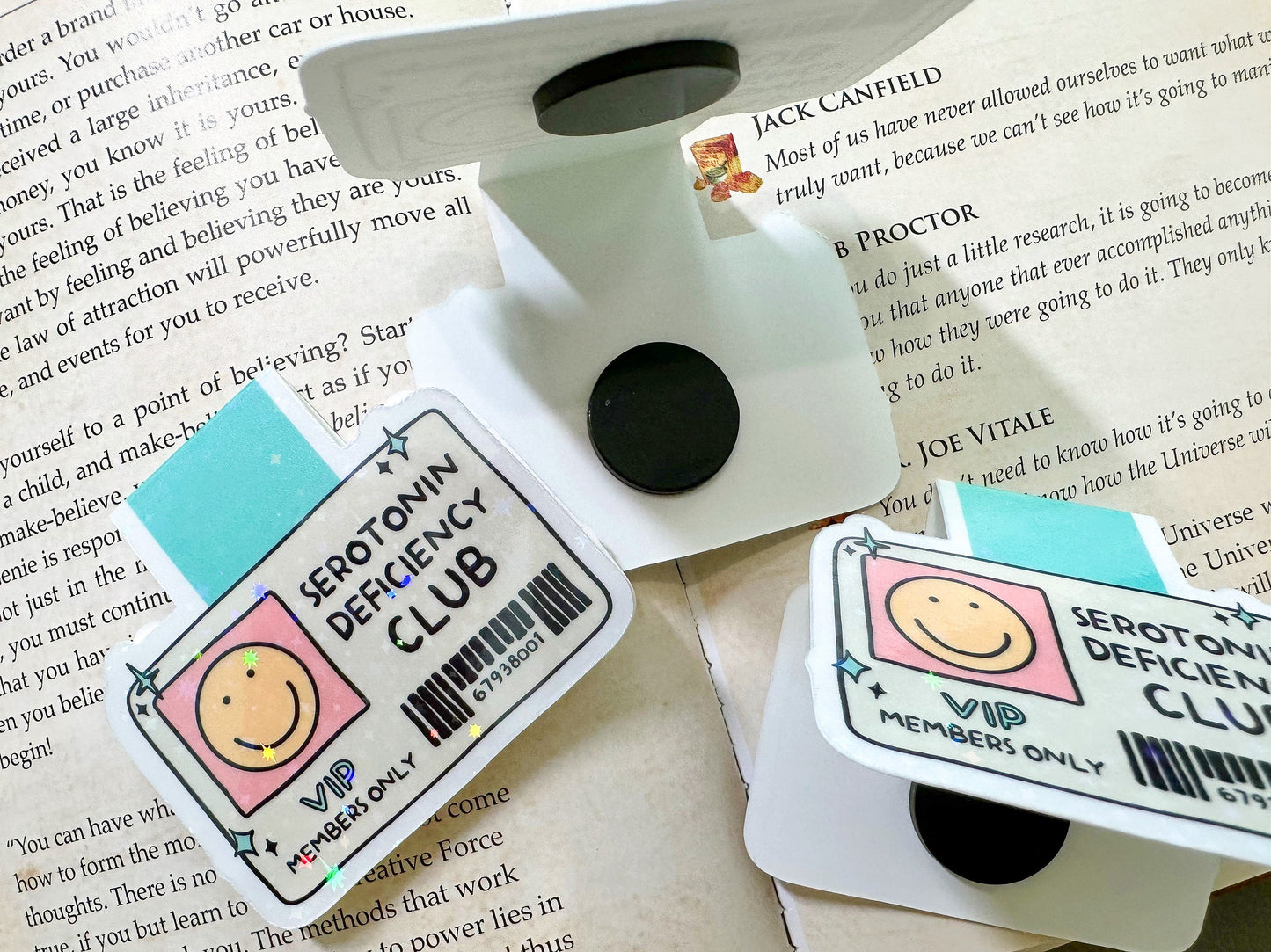 Serotonin Club Magnetic Bookmark | Funny Holographic Reader Gift