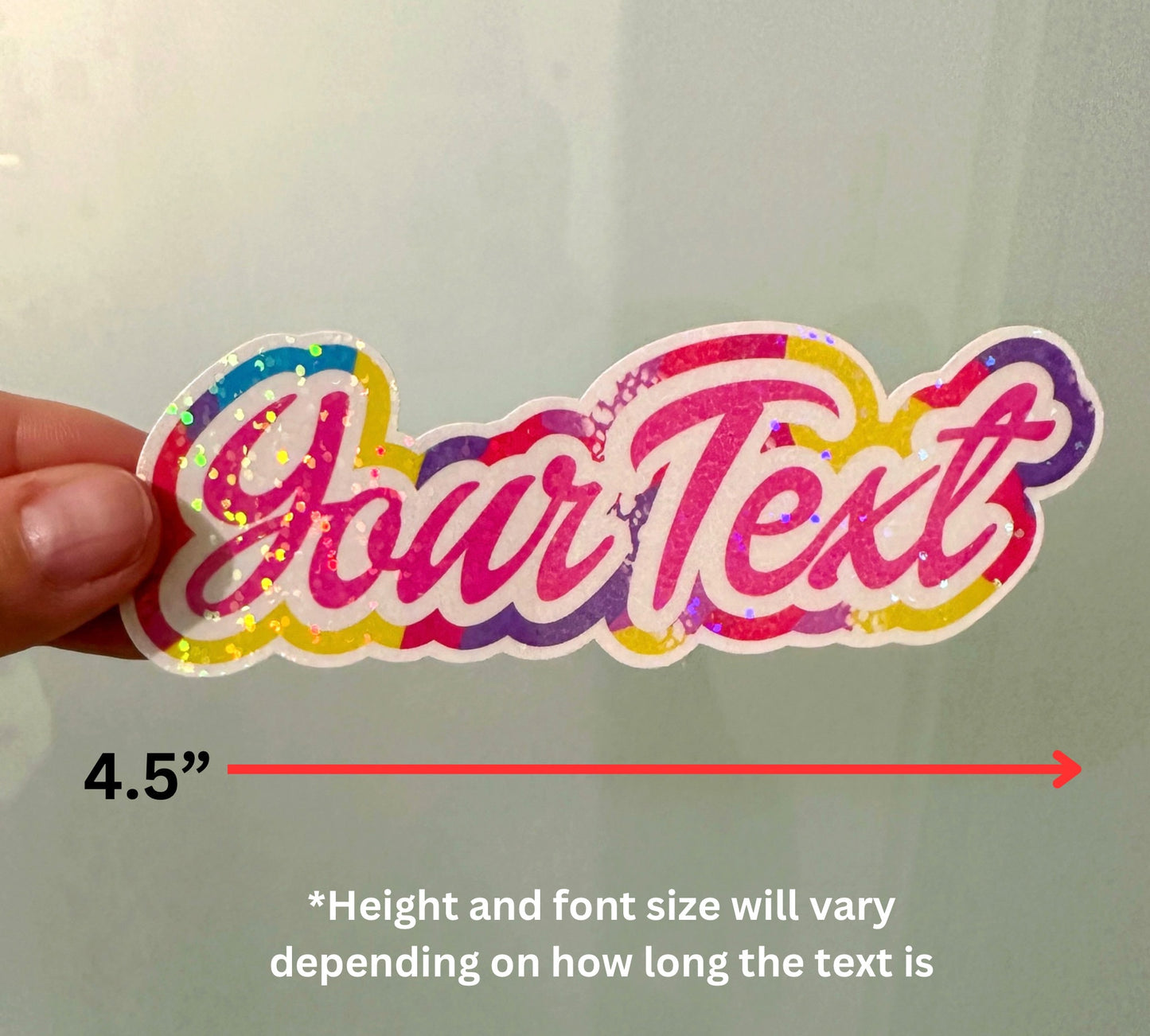 Custom Doll-Inspired Name Sticker | Personalized Retro Font Vinyl Decal for Laptop & Water Bottle