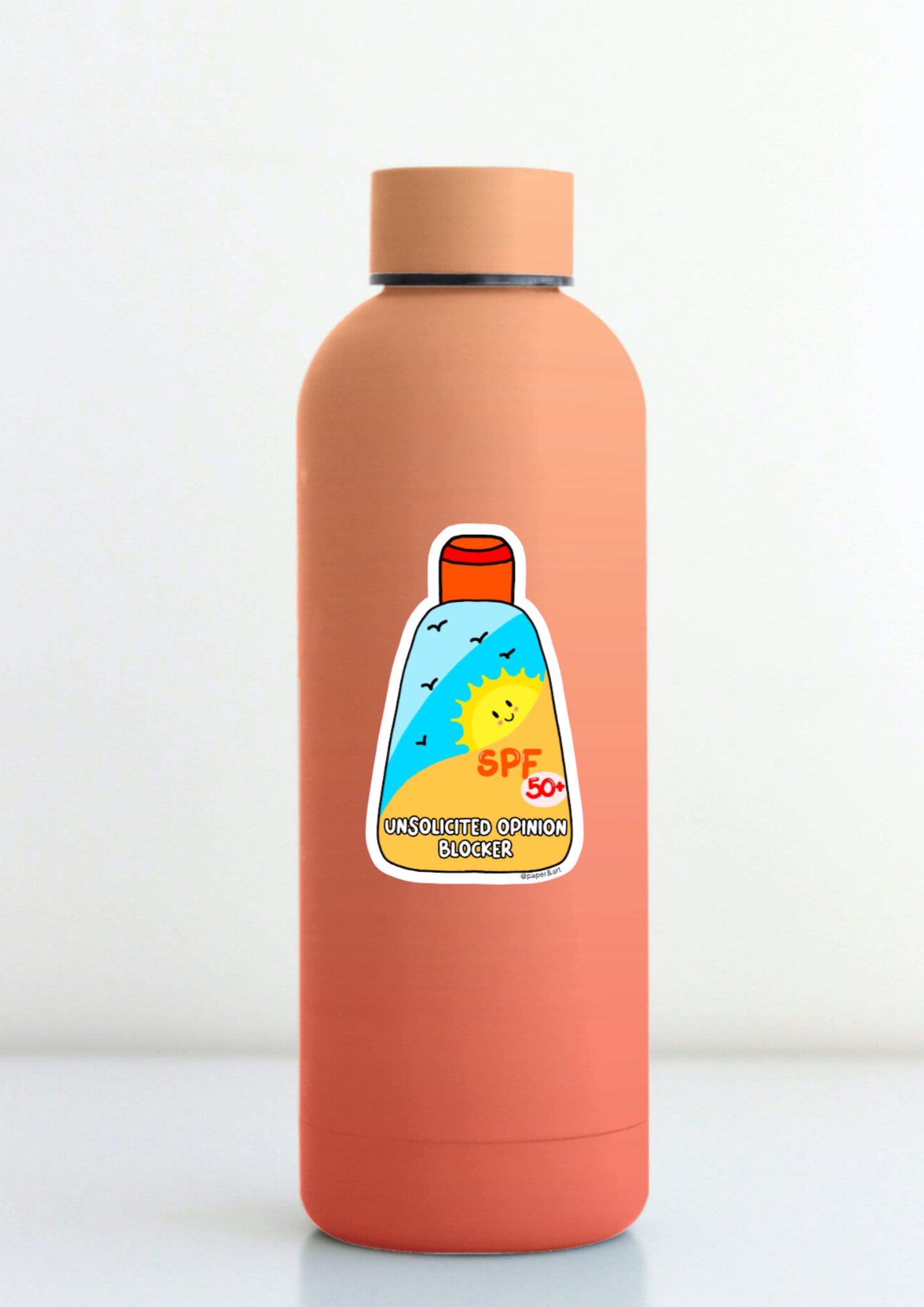 Funny Sunblock Opinion Blocker Sticker | Sarcastic Vinyl Decal for Laptop & Water Bottle