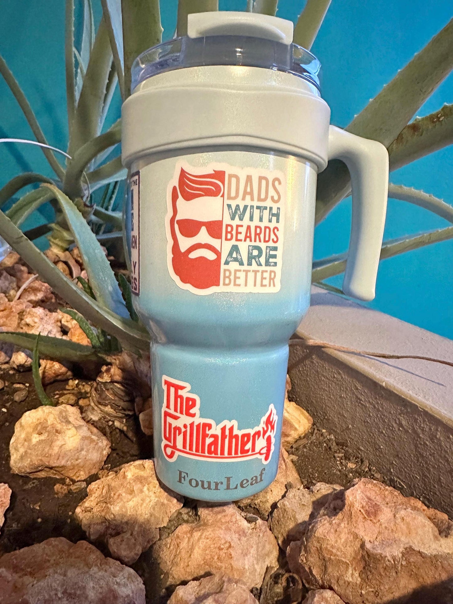 Dads With Beards Are Better Sticker | Funny Dad Vinyl Decal for Laptop & Water Bottle