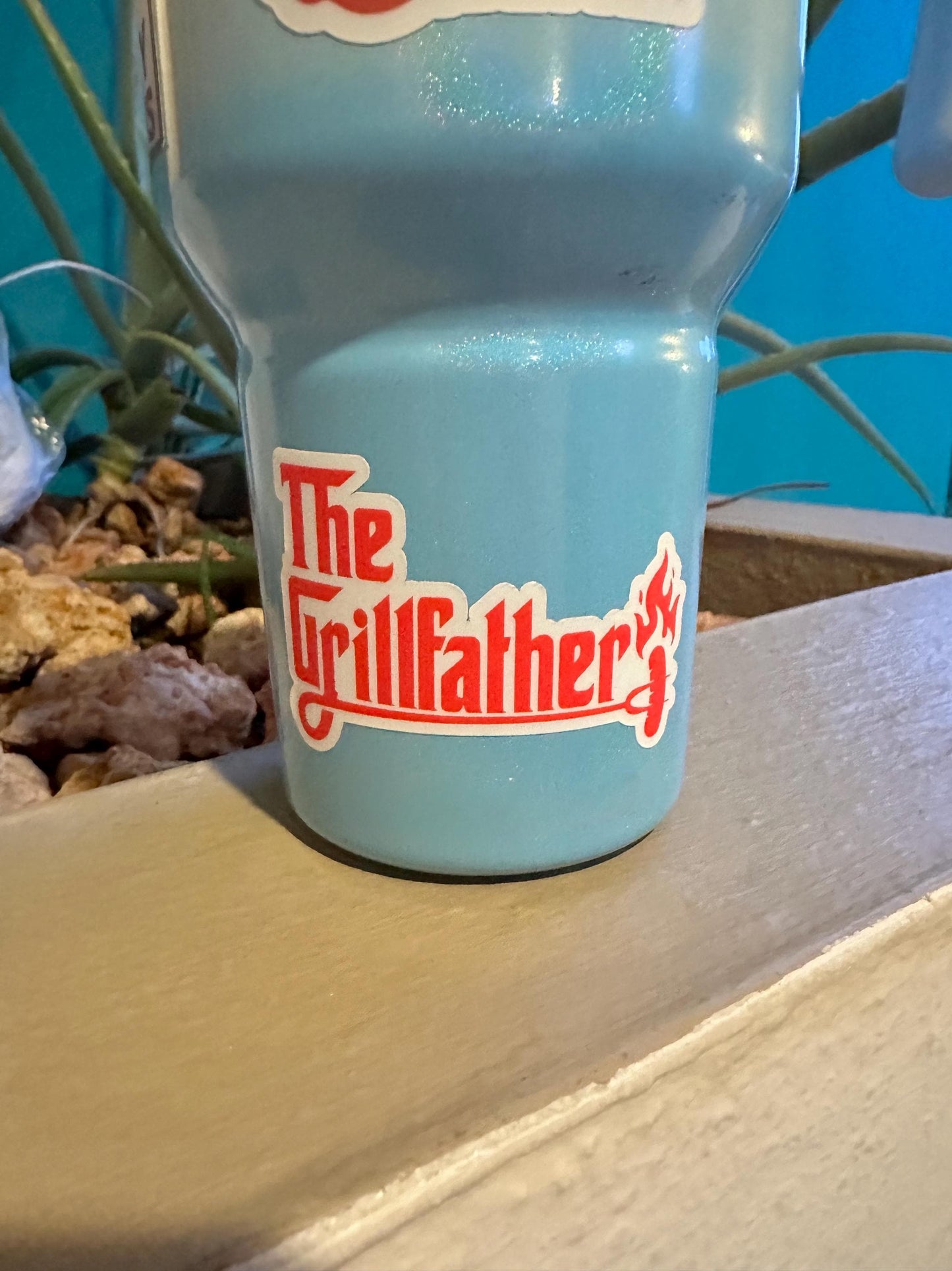 The Grillfather Dad Sticker | Funny BBQ Vinyl Decal for Laptop & Water Bottle