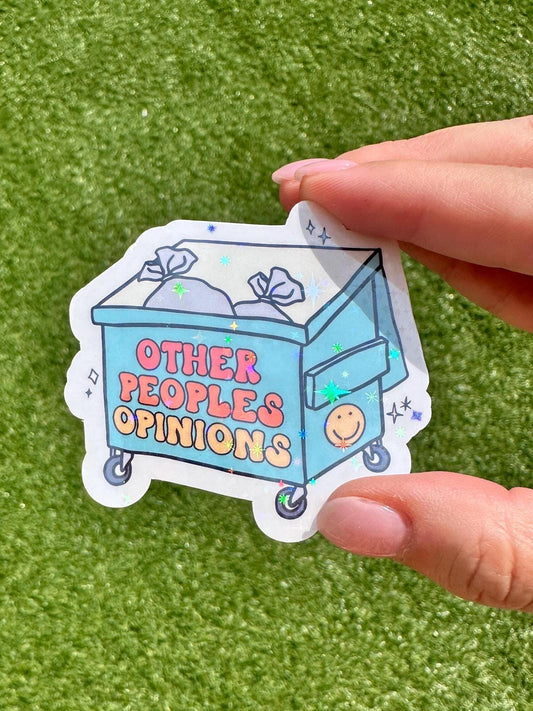 People's Opinion Dumpster Trash Sticker | Funny Sarcastic Vinyl Decal for Laptop & Water Bottle