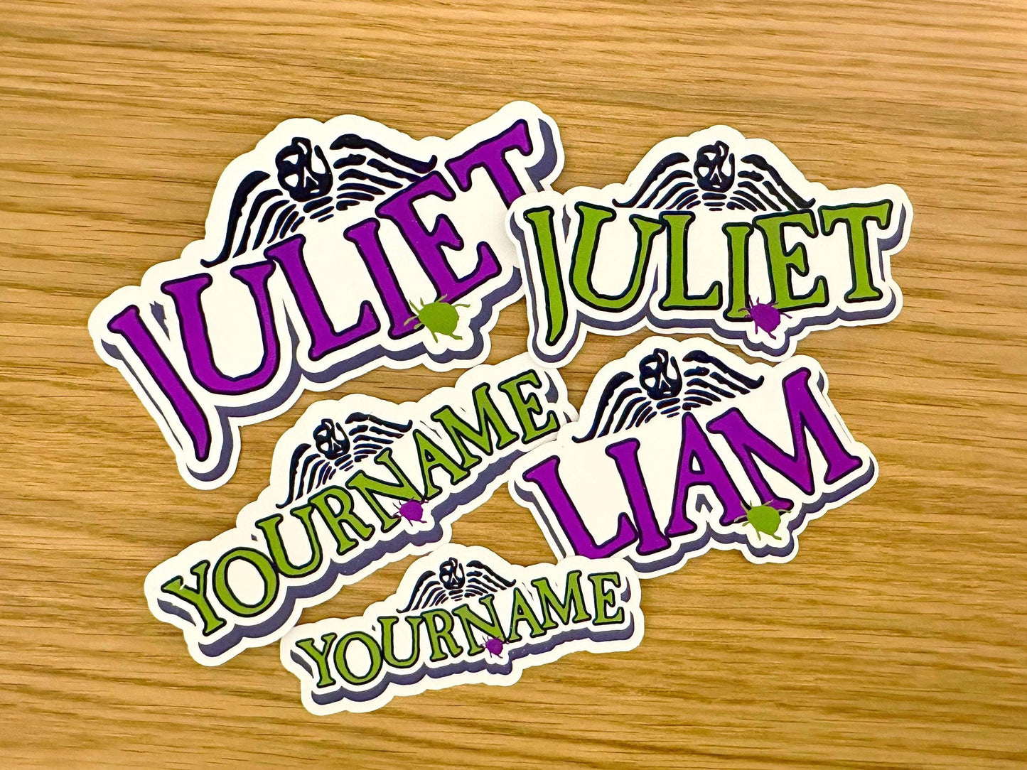 Custom Striped Horror Classic Name Sticker | 80s Personalized Vinyl Decal for Laptop & Water Bottle