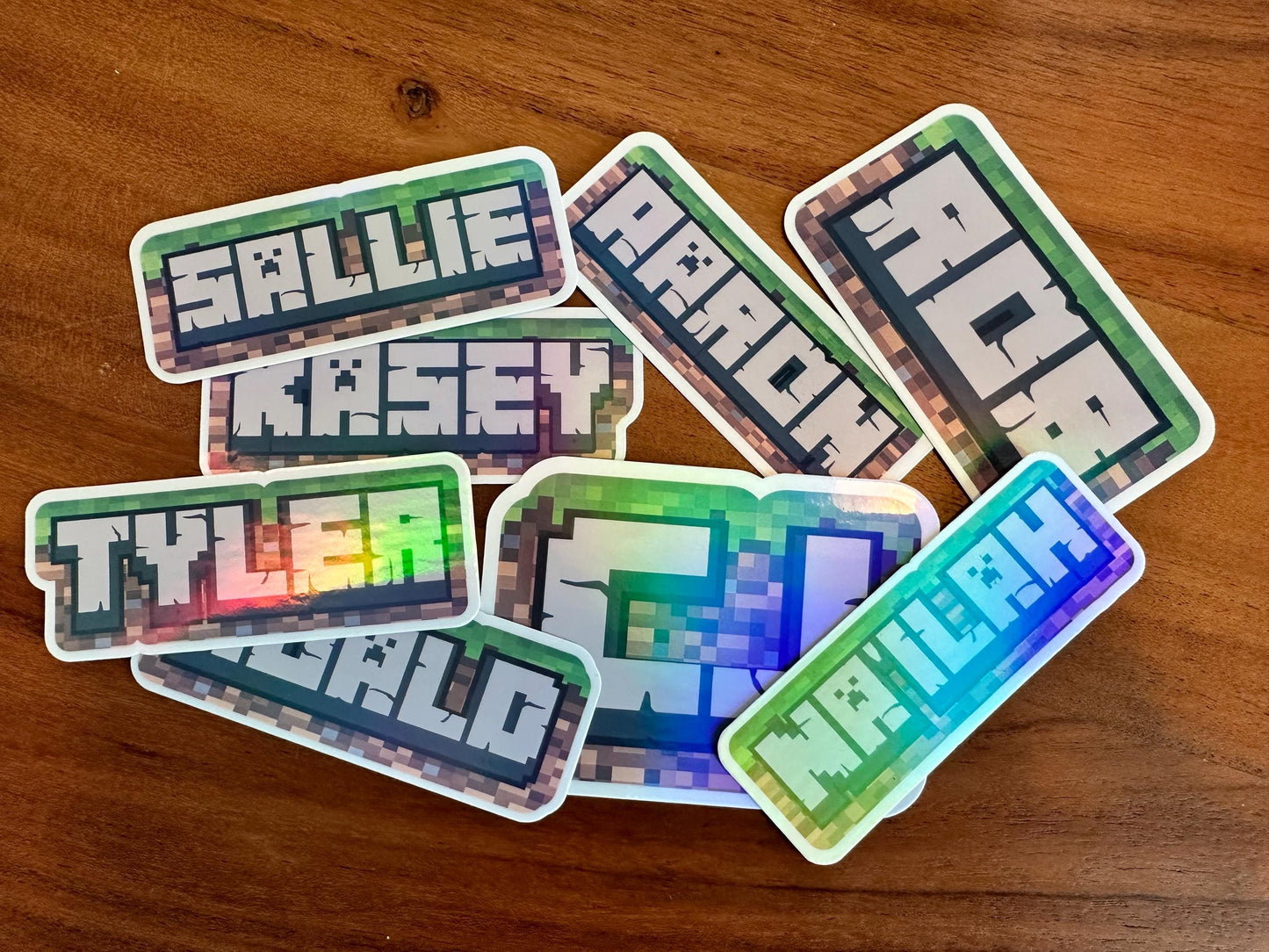 Custom Mining Block Building Game Name Sticker | Personalized Gamer Vinyl Decal for Laptop & Water Bottle