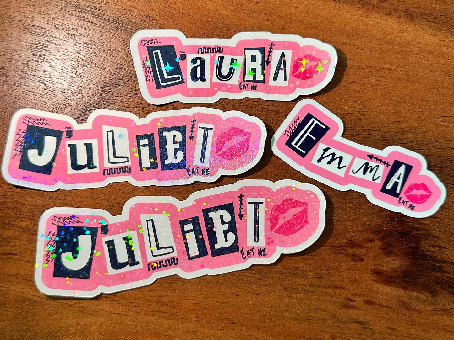 Custom Mean Girly Name Sticker | Personalized Font Vinyl Decal for Laptop & Water Bottle