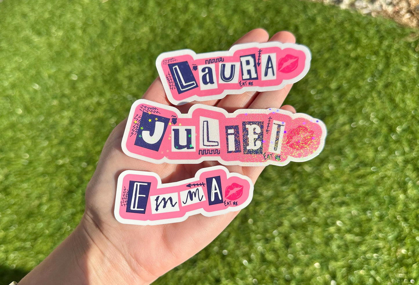 Custom Mean Girly Name Sticker | Personalized Font Vinyl Decal for Laptop & Water Bottle