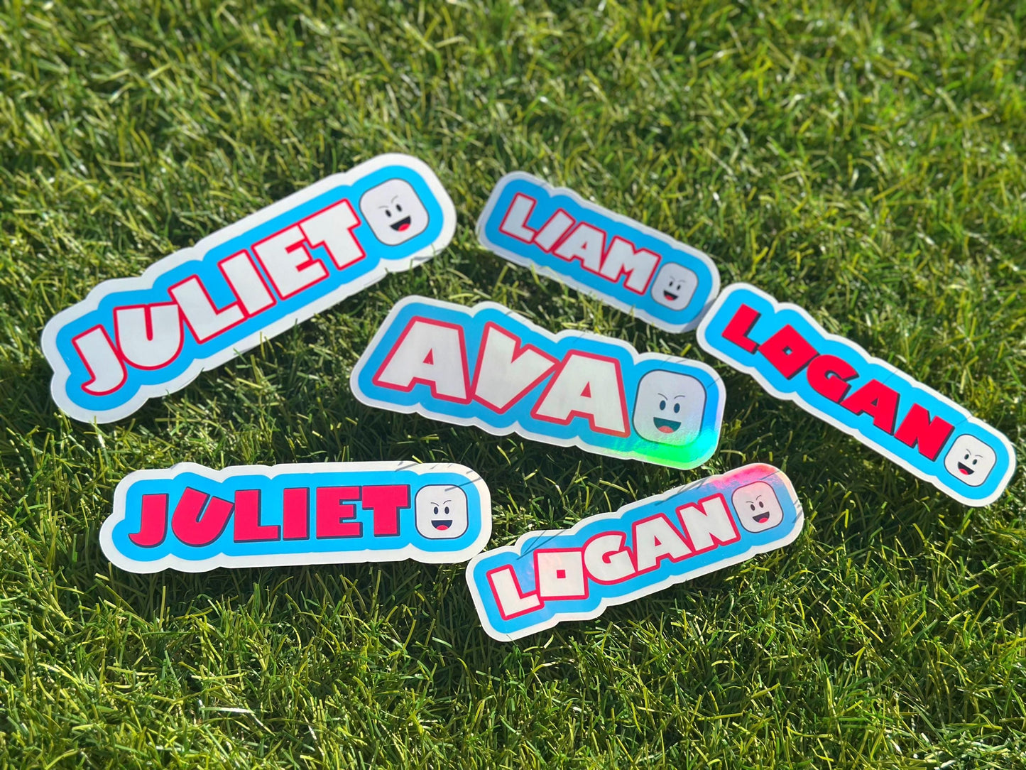 Custom Block Gaming Name Sticker | Personalized Gamer Vinyl Decal for Laptop & Water Bottle