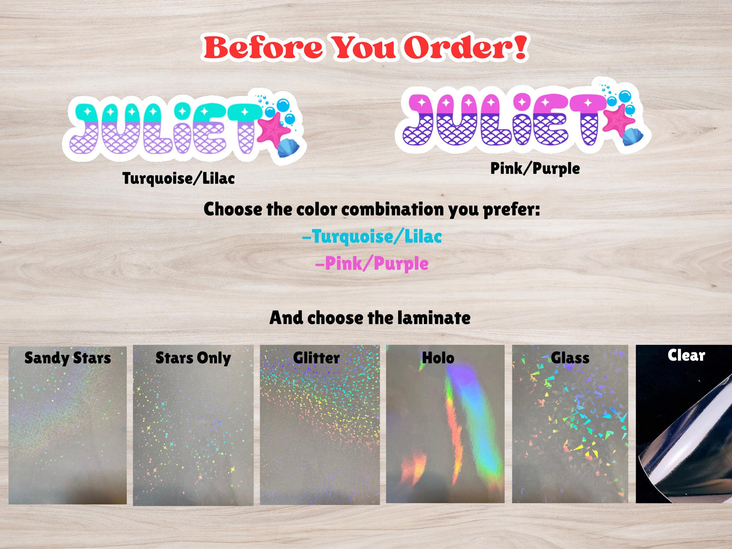 Custom Mermaid Name Sticker | Personalized Ocean Vinyl Decal for Laptop & Water Bottle