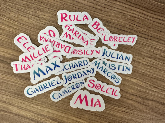 Custom Tropical Island Font Name Sticker | Personalized Ocean Vinyl Decal for Laptop & Water Bottle