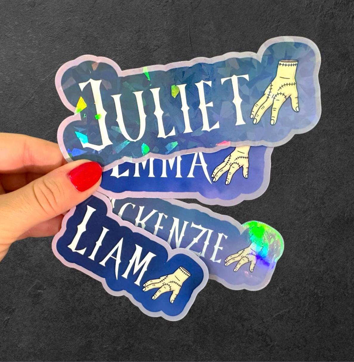 Custom Gothic School Name Sticker | Personalized Dark Academia Vinyl Decal for Laptop & Water Bottle