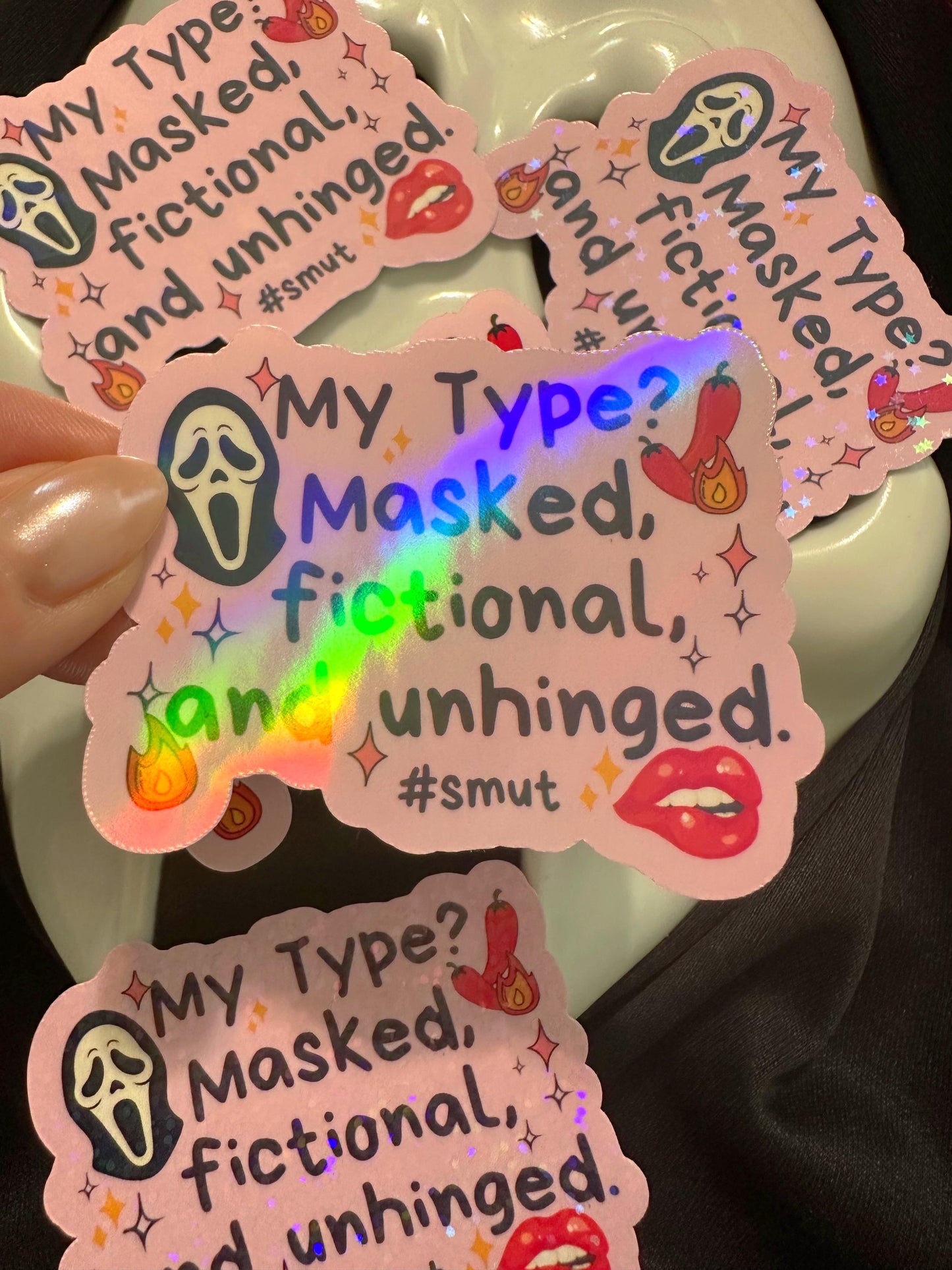 Smut Dark Romance Sticker | Bookish Mask Vinyl Decal for Laptop & Water Bottle