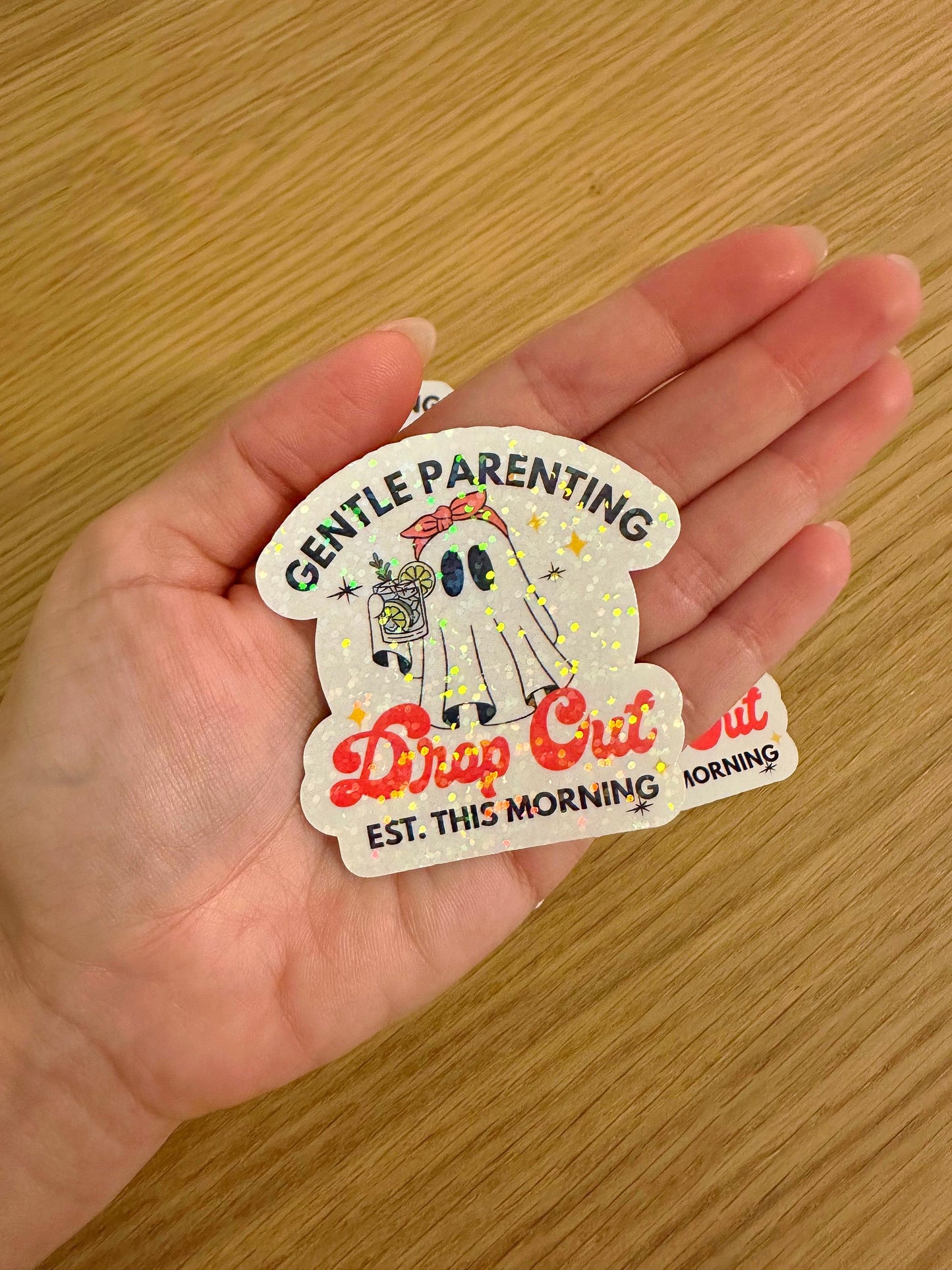 Gentle Parenting Drop Out Sticker | Funny Mom Vinyl Decal for Laptop & Water Bottle