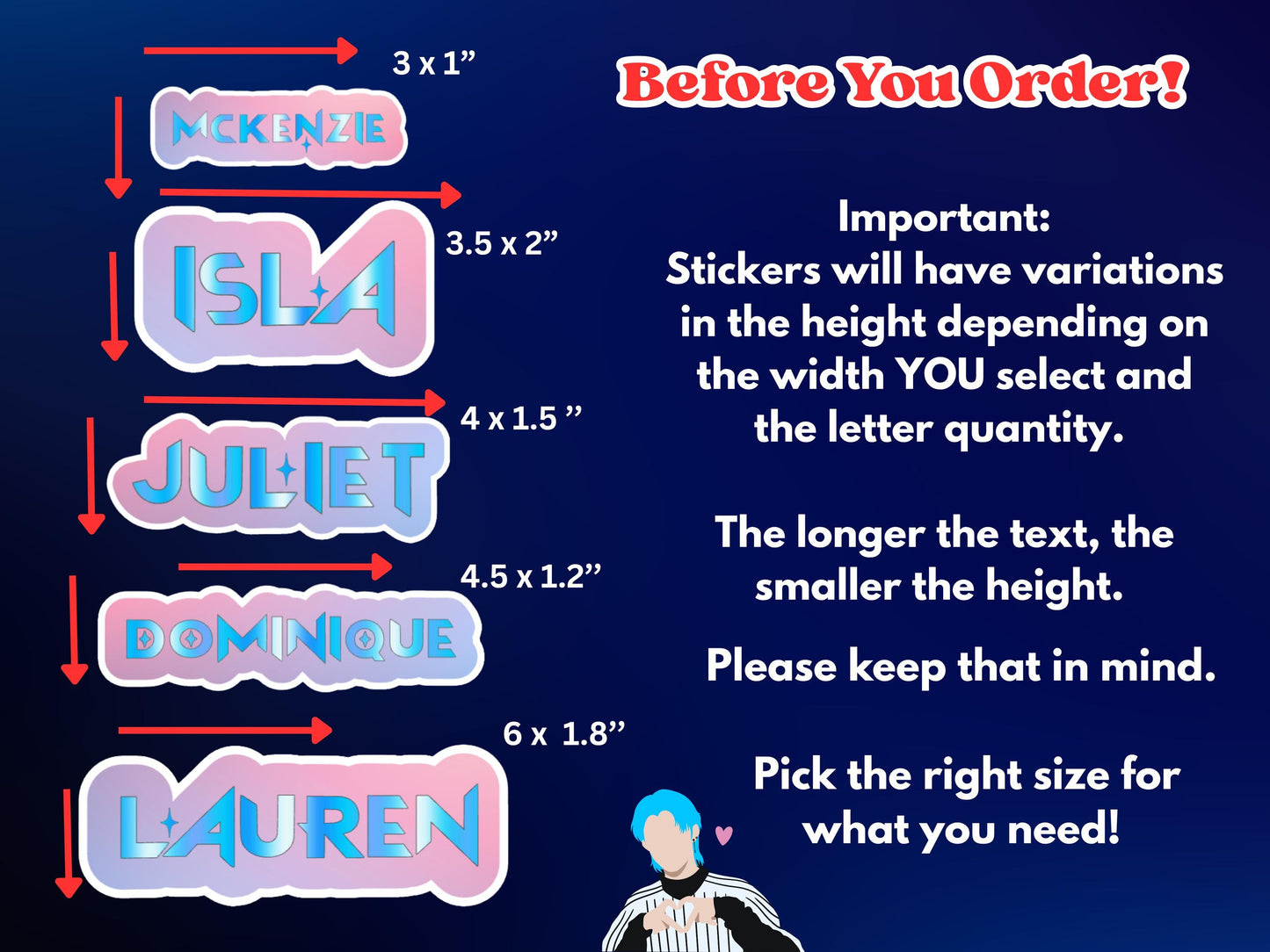 Custom K-Pop Name Sticker | Demon Hunter Inspired Personalized Vinyl Decal for Laptop & Water Bottle