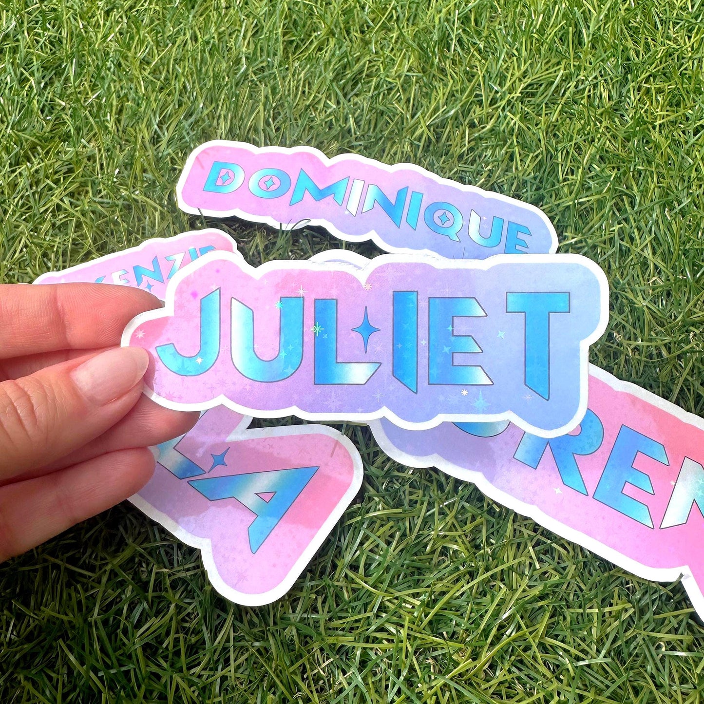 Custom K-Pop Name Sticker | Demon Hunter Inspired Personalized Vinyl Decal for Laptop & Water Bottle