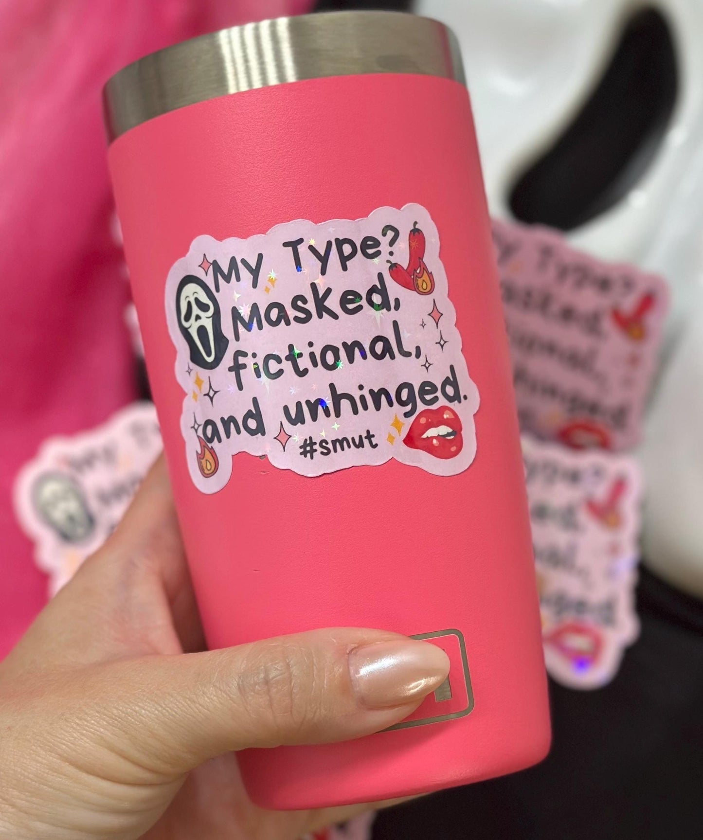 Smut Dark Romance Sticker | Bookish Mask Vinyl Decal for Laptop & Water Bottle