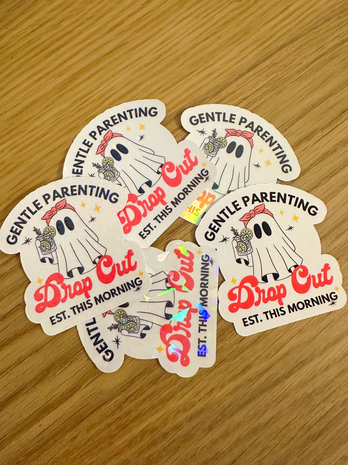 Gentle Parenting Drop Out Sticker | Funny Mom Vinyl Decal for Laptop & Water Bottle