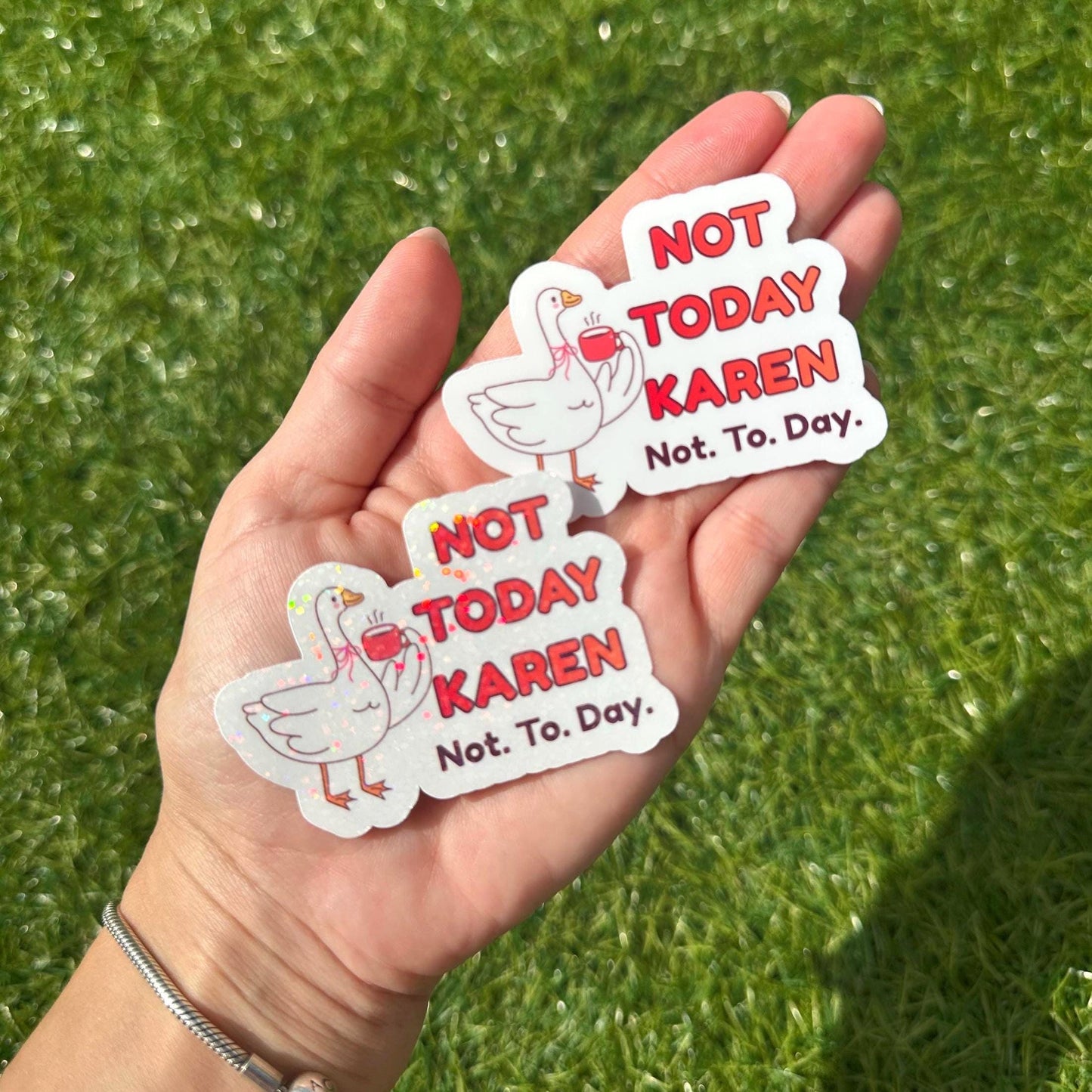 Not Today Karen Goose Sticker | Funny Sarcastic Vinyl Decal for Laptop & Water Bottle