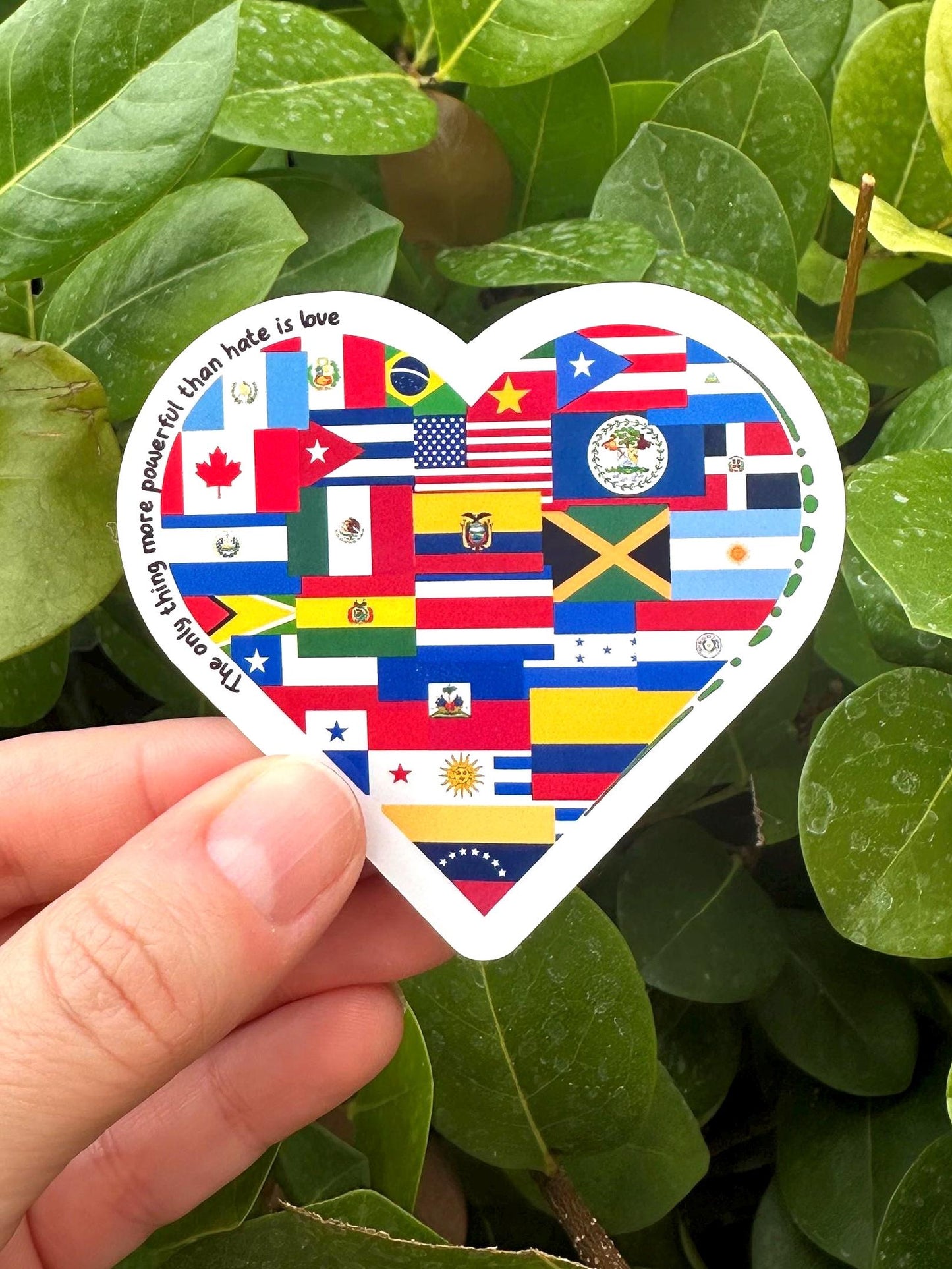 The Only Thing More Powerful Than Hate is Love Sticker | Bad Bunny Inspo Vinyl Decal for Laptop & Water Bottle