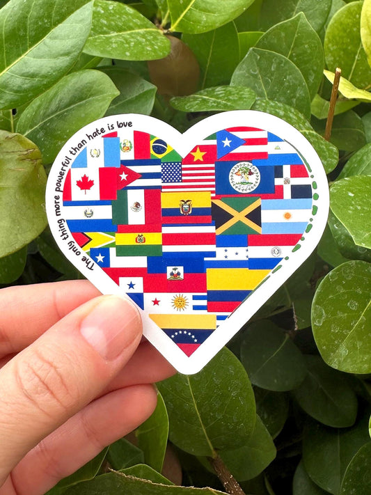 The Only Thing More Powerful Than Hate is Love Sticker | Bad Bunny Inspo Vinyl Decal for Laptop & Water Bottle