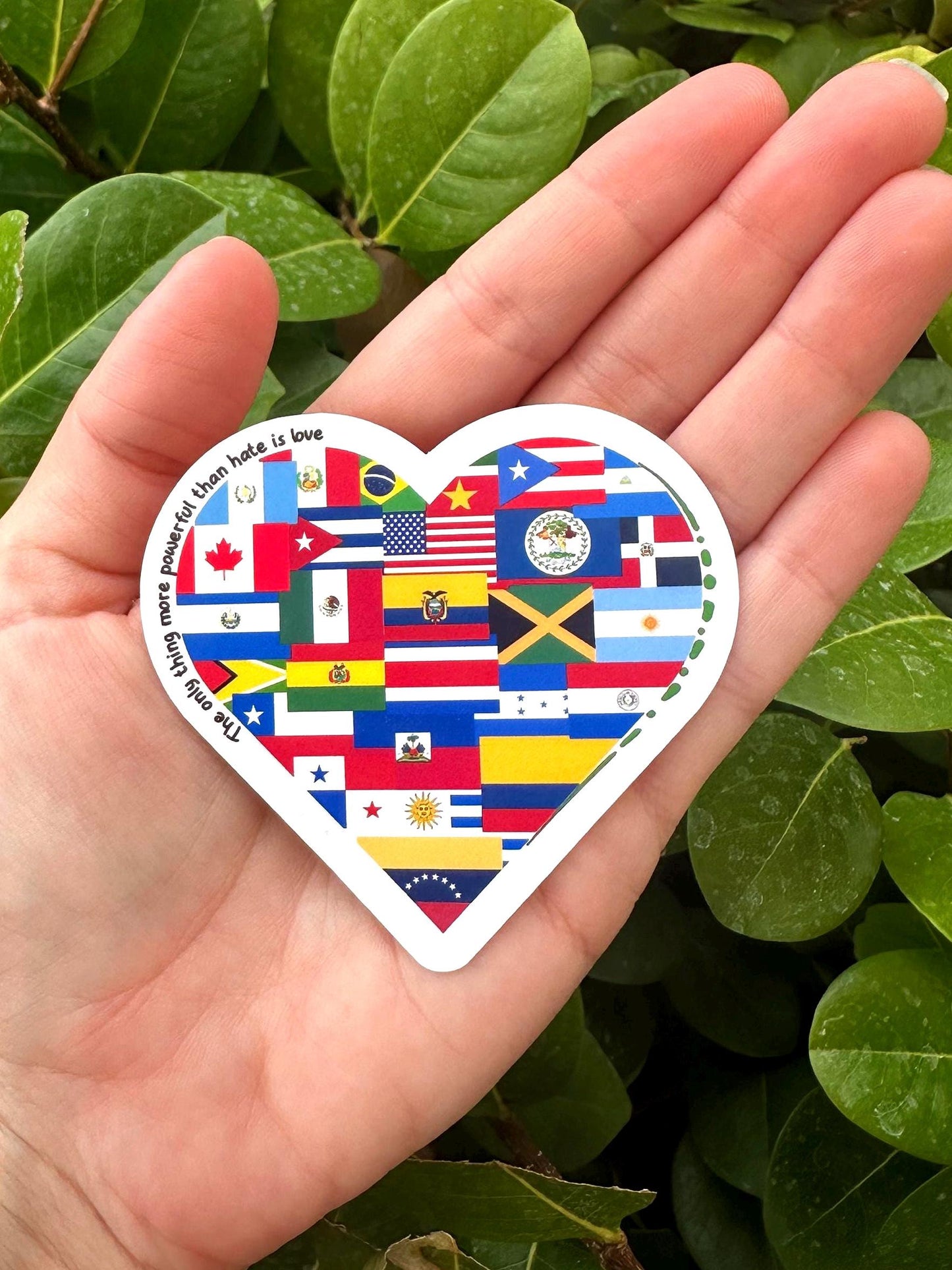 The Only Thing More Powerful Than Hate is Love Sticker | Bad Bunny Inspo Vinyl Decal for Laptop & Water Bottle