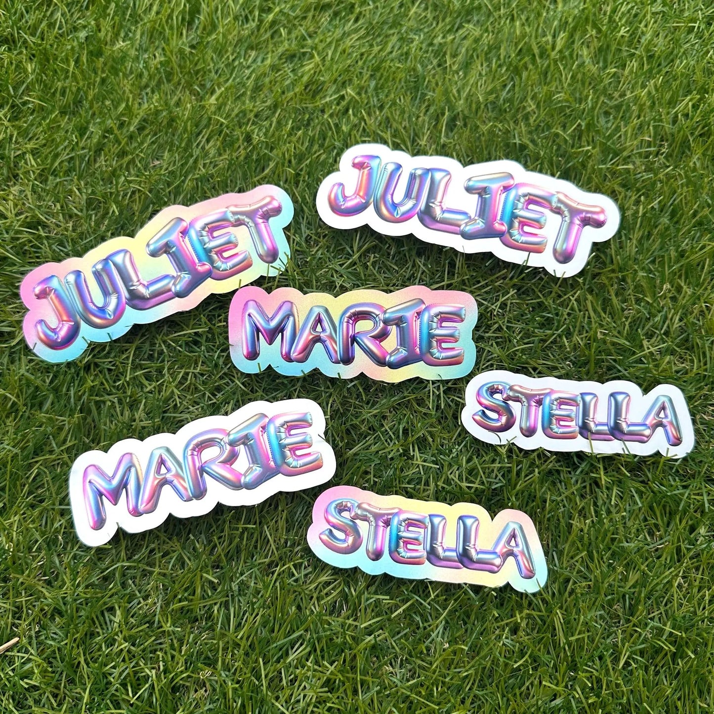 Custom Foil Balloon Font Name Sticker | Personalized Vinyl Decal for Parties & Celebrations