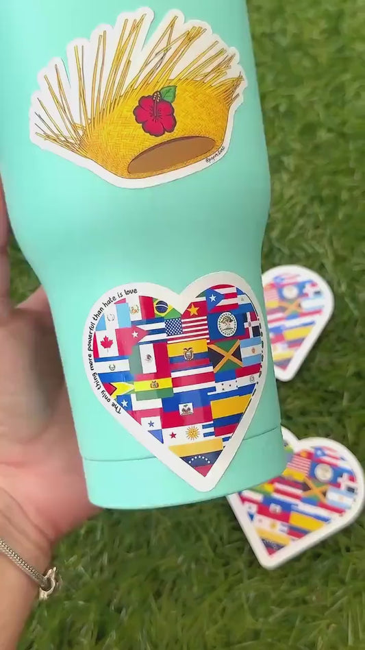 The Only Thing More Powerful Than Hate is Love Sticker | Bad Bunny Inspo Vinyl Decal for Laptop & Water Bottle