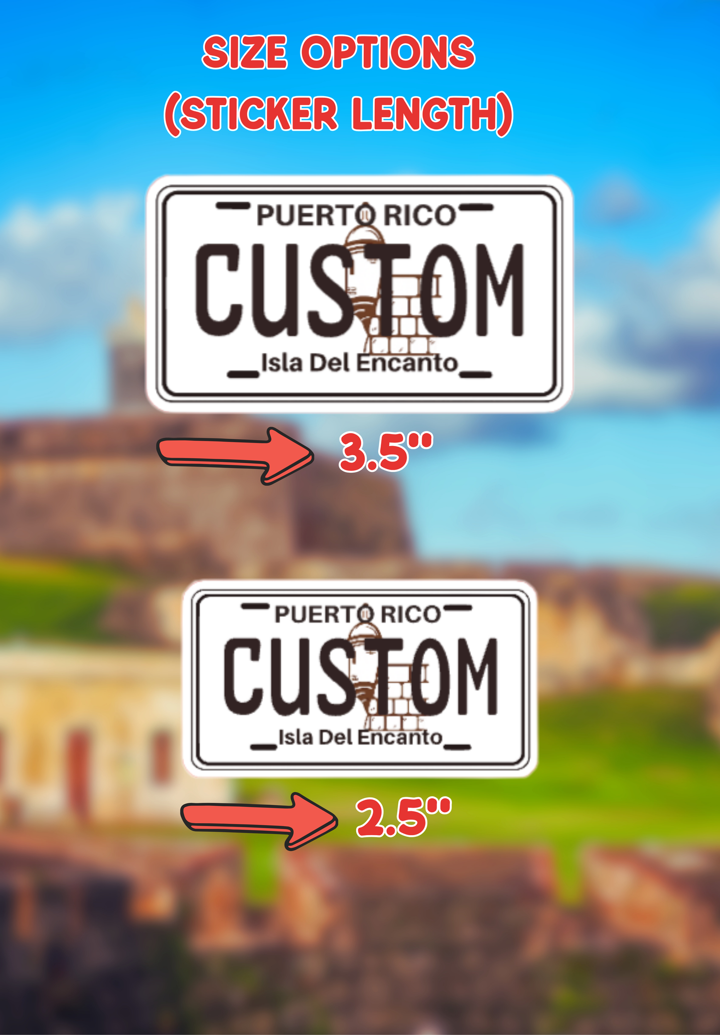 Custom Name Puerto Rico License Plate Sticker| Puerto Rico Boricua Pride | Laptop Water Bottle Decal